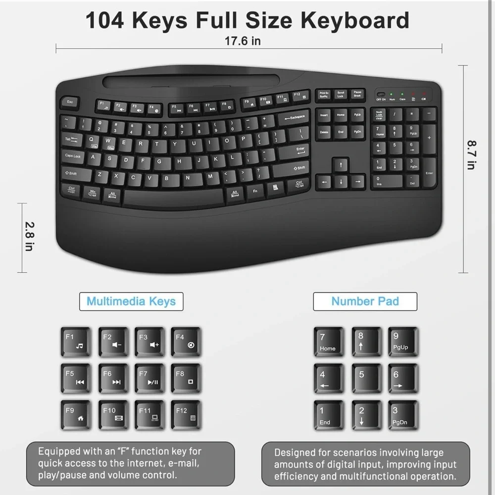 Wireless Black Keyboard and Mouse Combo